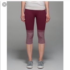 Size 6 Maroon Ombré Lululemon Seamless Matron Crop